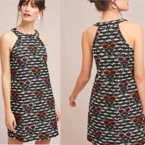HUTCH black white sunglass print Stacy shift dress